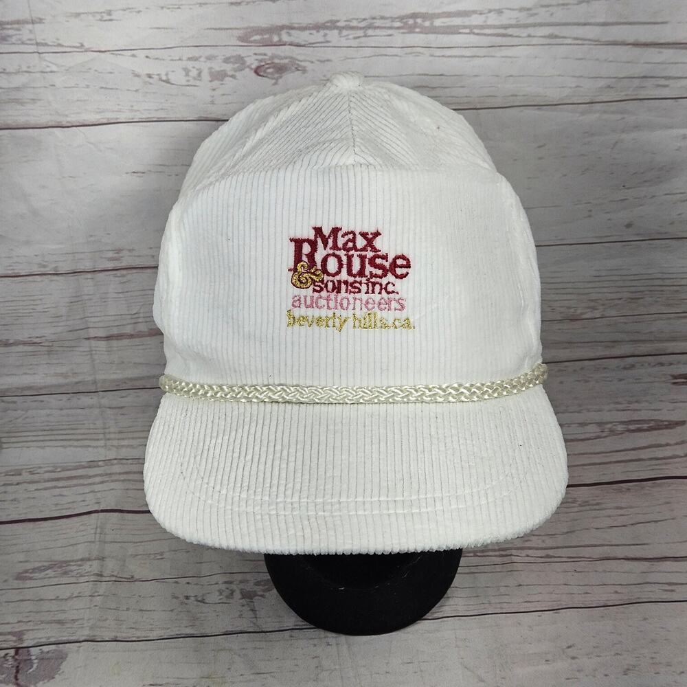 La Mode Corduroy Baseball Cap Hat Men's Adjustable White Max Rouse Vintage